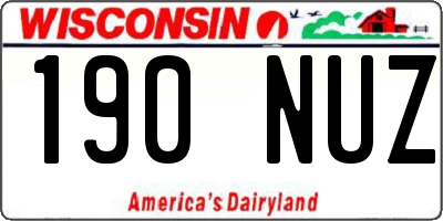 WI license plate 190NUZ