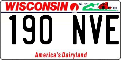 WI license plate 190NVE