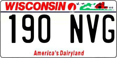 WI license plate 190NVG