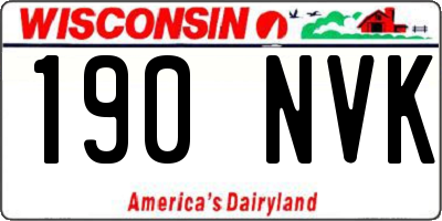 WI license plate 190NVK