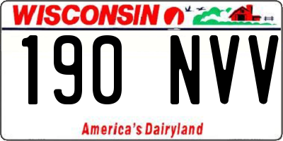 WI license plate 190NVV