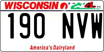 WI license plate 190NVW