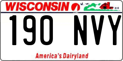 WI license plate 190NVY
