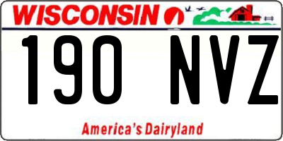 WI license plate 190NVZ