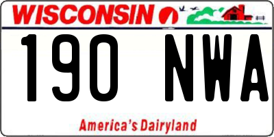 WI license plate 190NWA