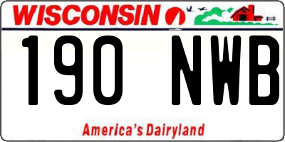 WI license plate 190NWB