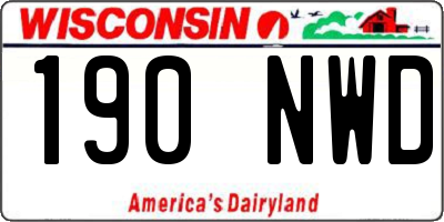 WI license plate 190NWD