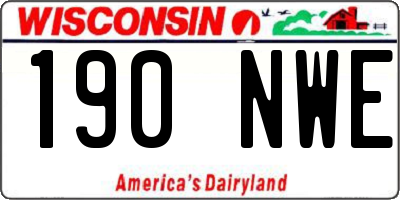 WI license plate 190NWE