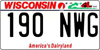 WI license plate 190NWG
