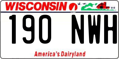 WI license plate 190NWH
