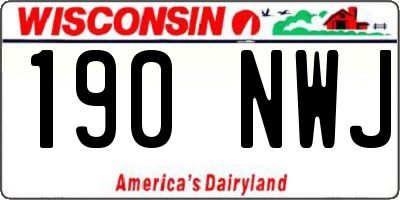 WI license plate 190NWJ