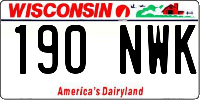 WI license plate 190NWK