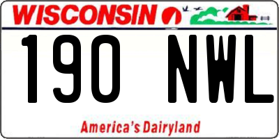 WI license plate 190NWL