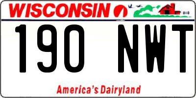 WI license plate 190NWT