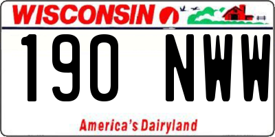 WI license plate 190NWW
