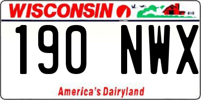 WI license plate 190NWX
