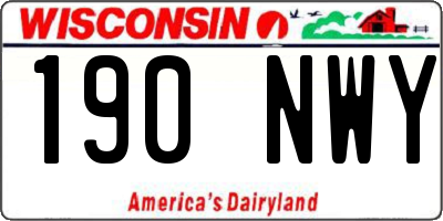 WI license plate 190NWY