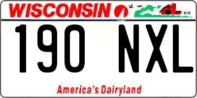 WI license plate 190NXL