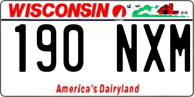WI license plate 190NXM