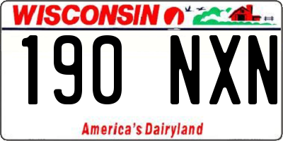 WI license plate 190NXN
