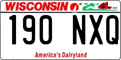 WI license plate 190NXQ