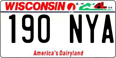 WI license plate 190NYA