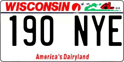 WI license plate 190NYE