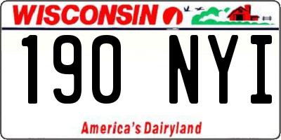 WI license plate 190NYI