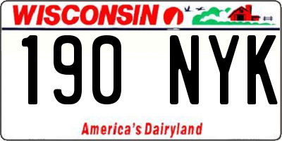 WI license plate 190NYK