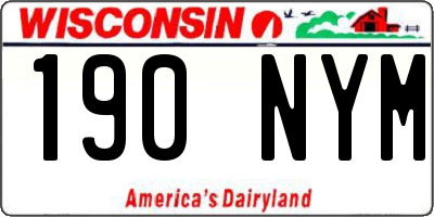 WI license plate 190NYM