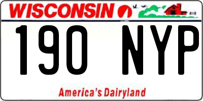 WI license plate 190NYP