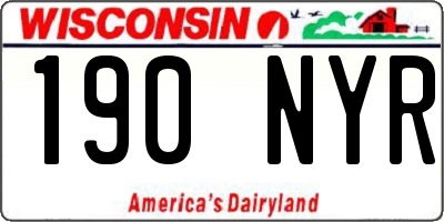 WI license plate 190NYR