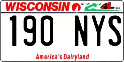 WI license plate 190NYS
