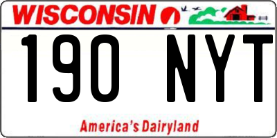 WI license plate 190NYT