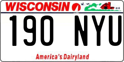 WI license plate 190NYU