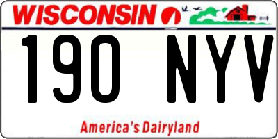 WI license plate 190NYV
