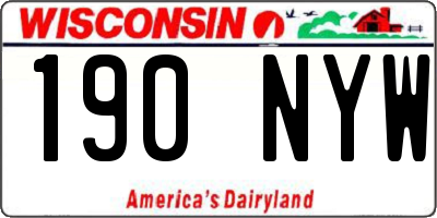 WI license plate 190NYW