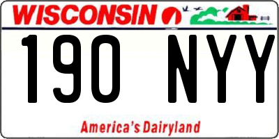 WI license plate 190NYY