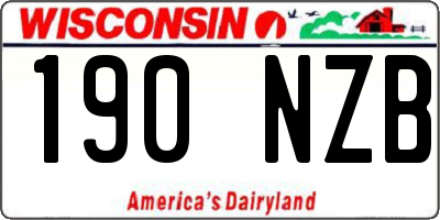 WI license plate 190NZB