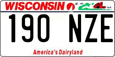 WI license plate 190NZE