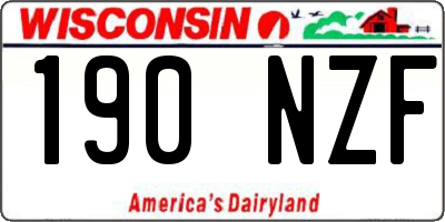 WI license plate 190NZF