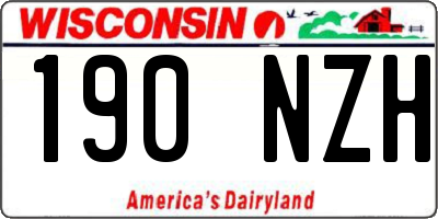 WI license plate 190NZH