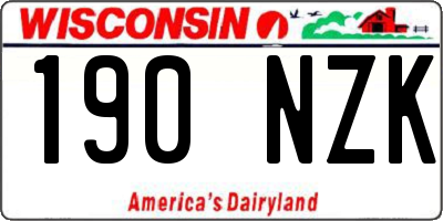 WI license plate 190NZK
