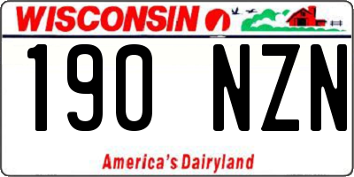 WI license plate 190NZN