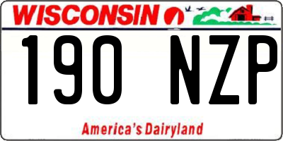 WI license plate 190NZP
