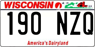 WI license plate 190NZQ