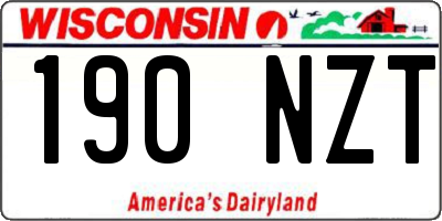 WI license plate 190NZT