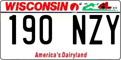 WI license plate 190NZY