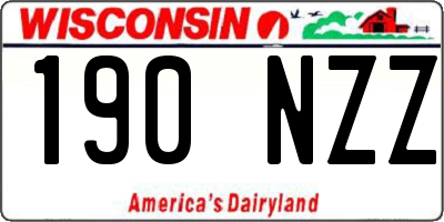 WI license plate 190NZZ