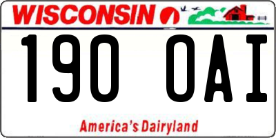 WI license plate 190OAI